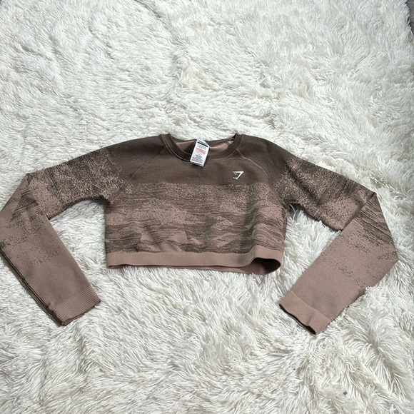 Gymshark Brown Adapt Crop Top - Picture 1 of 9